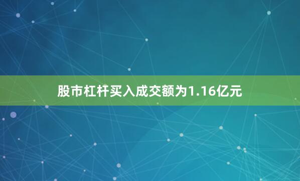 股市杠杆买入成交额为1.16亿元