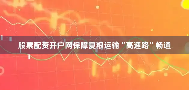 股票配资开户网保障夏粮运输“高速路”畅通