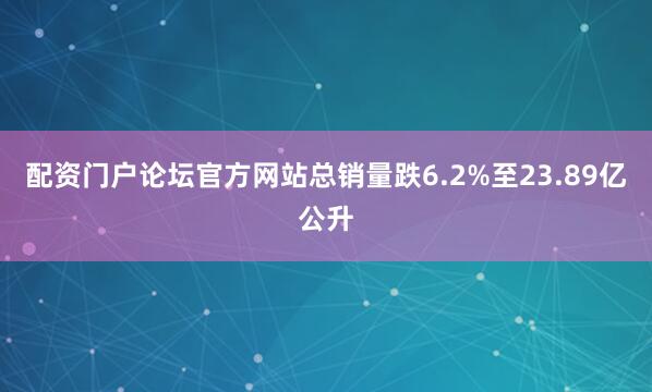 配资门户论坛官方网站总销量跌6.2%至23.89亿公升